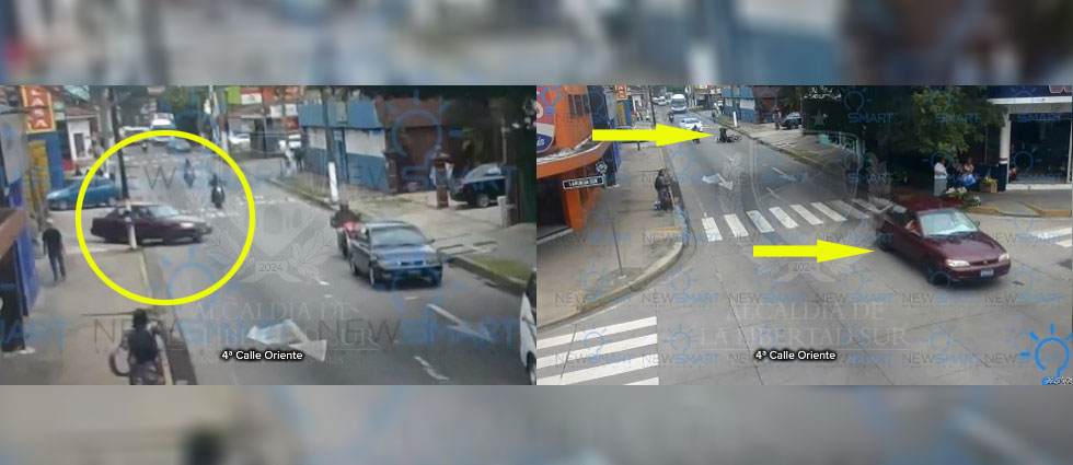 Automovilista provoca siniestro vial en Santa Tecla y se marcha