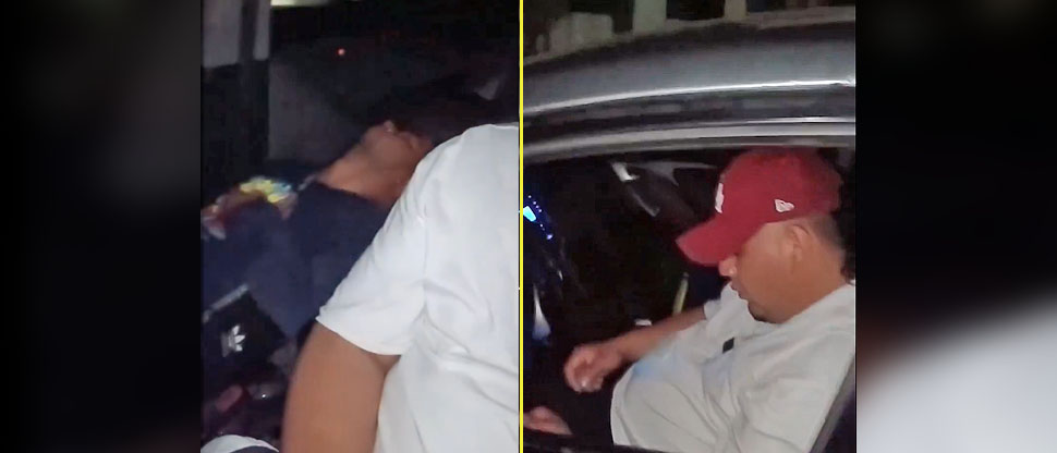 Conductor borracho se queda dormido dentro del vehículo encendido en Soyapango
