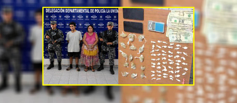 Policías arrestan a madre e hijo que se dedicaban a la venta de droga en La Unión