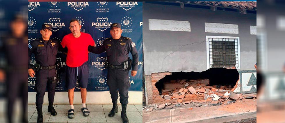 Capturan a conductor ebrio que causó graves daños en una vivienda tras chocar contra ella en San Miguel