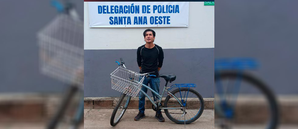 Capturan a sujeto tras hurtar una bicicleta en Santa Ana