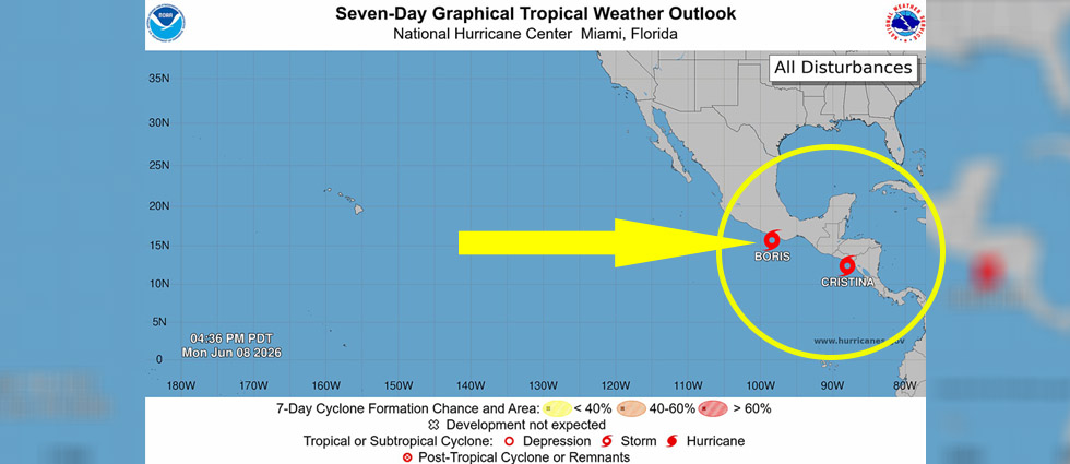 Tormenta tropical Boris apoyará el ingreso de nubosidad y lluvias sobre El Salvador: MARN