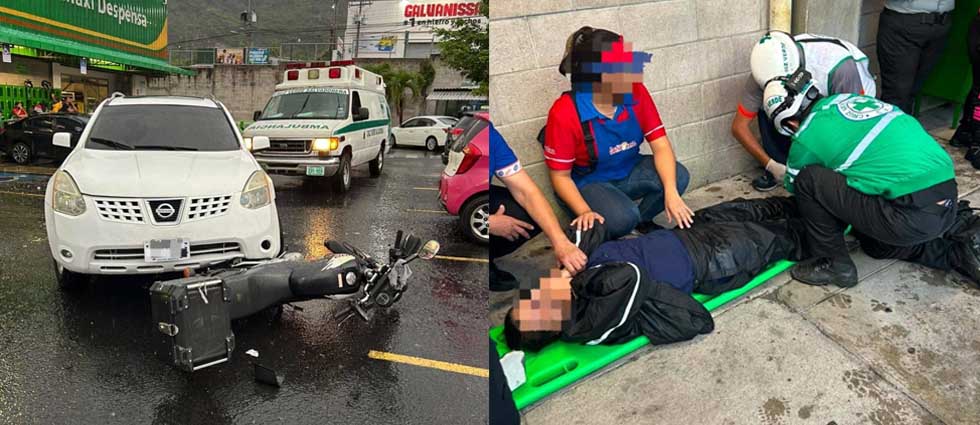 ¡Vaya distracción! Auto impacta a motociclista en 