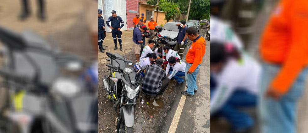 Múltiple choque deja como resultado a motociclista lesionado en La Libertad