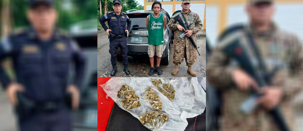 PNC y FAES intervienen a conductor y le hallan varias porciones de marihuana en La Paz
