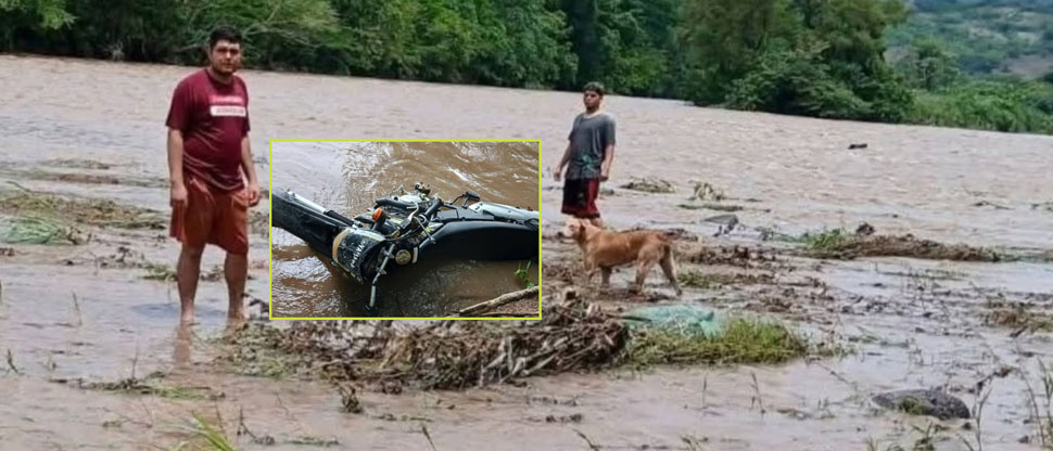 Localizan motocicleta que fue arrastrada por el caudal del río Lempa