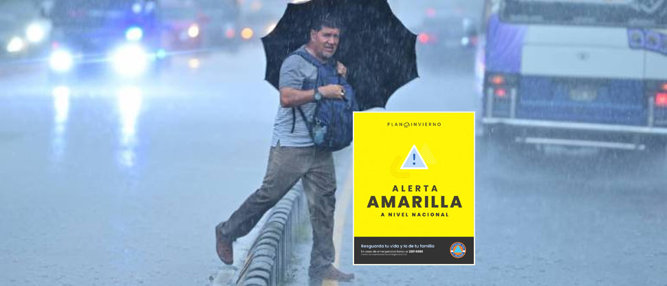 Protección Civil eleva Alerta Amarilla por lluvias en el paí
