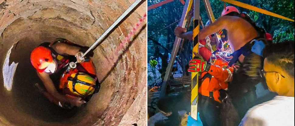 Rescatan con vida a persona que cayó a un pozo de 25 metros en Ciudad Arce