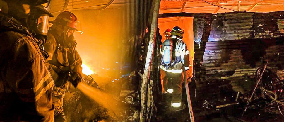 Bomberos controlan incendio en vivienda construida con lámina y madera en Sonsonate