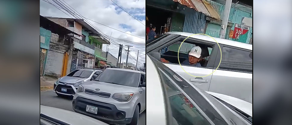 Conductor de Kia Soul se molesta al ser confrontado por circular en sentido contrario