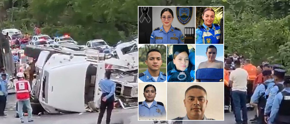 Identifican a los siete policías fallecidos en accidente en Comayagua, Honduras