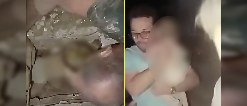 Rescatistas sacan con vida a bebé de entre los escombros de una estructura colapsada en Venezuela