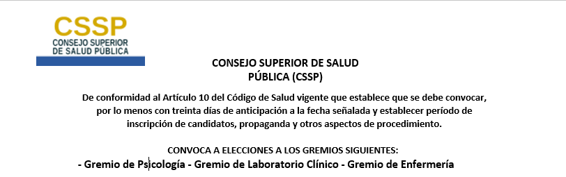CONSEJO SUPERIOR DE SALUD PÚBLICA (CSSP)