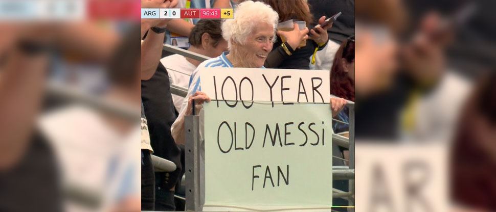 Abuelita se vuelve viral tras el segundo gol de Messi ante Austria