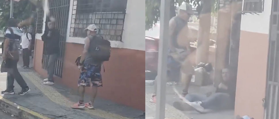 Captan un hombre golpeando a otro en las cercanías del parque Centenario