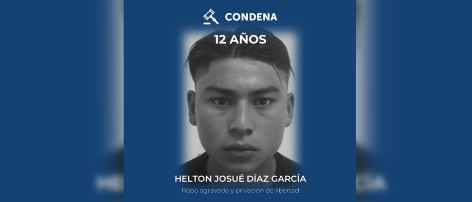 Condenan a 12 años de prisión a pandillero por delito de robo y privación de libertad