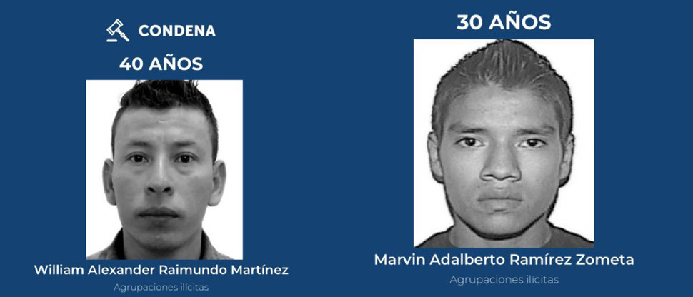 FGR logra condenas de 40 y 30 años a dos pandilleros por varios delitos