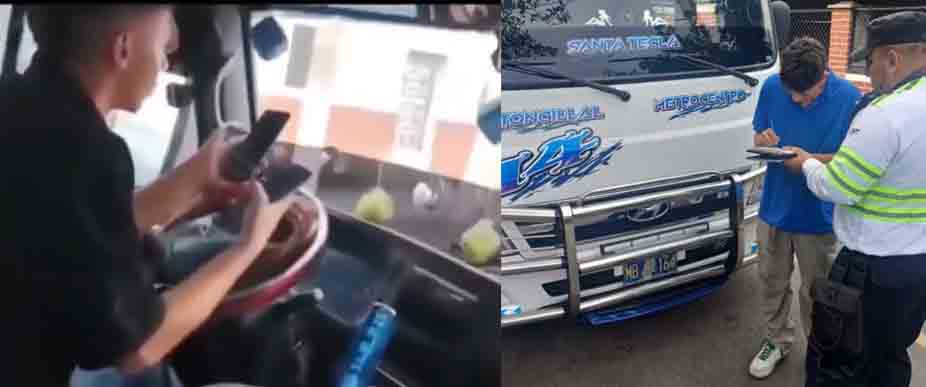 3 Doritos después: castigan a microbusero de la ruta 14 por usar 2 celulares cuando trabajaba