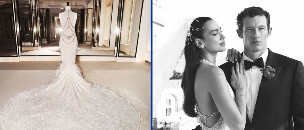 Dua Lipa presume su vestido de novia de alta costura de Chanel