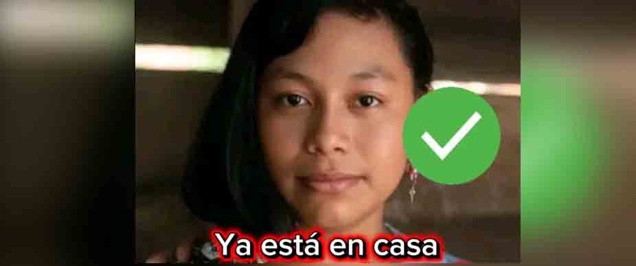 Adolescente de 14 años reportada como desparecida ya está con su familia