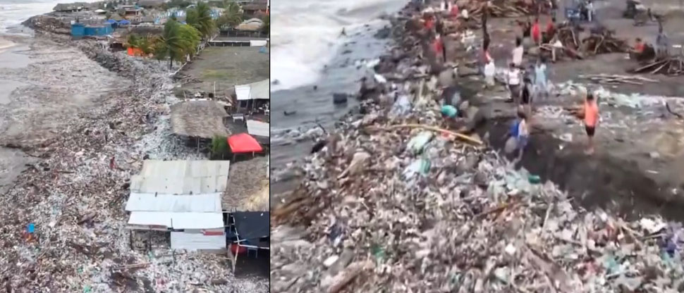 Guatemala: miles de desechos sólidos quedan en la orilla de la playa Puerto Ocós