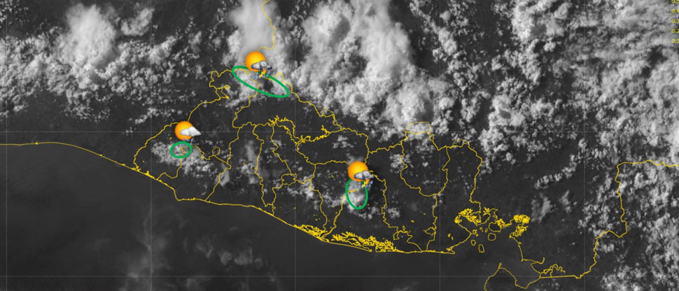 Autoridades pronostican lluvias para esta tarde en diferentes puntos de El Salvador