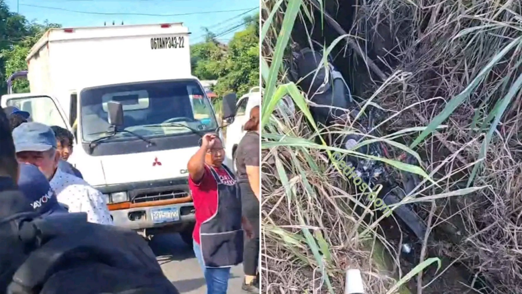 Motociclista termina en una cuneta tras accidente en cabañas