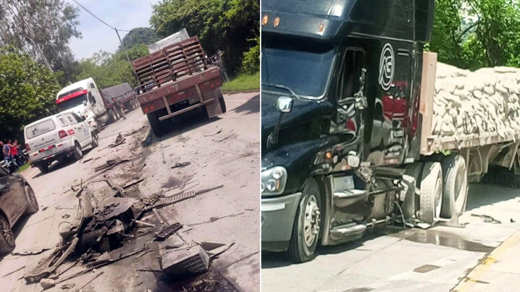 Reportan grave accidente entre dos rastras sobre carretera a Texistepeque, Santa Ana