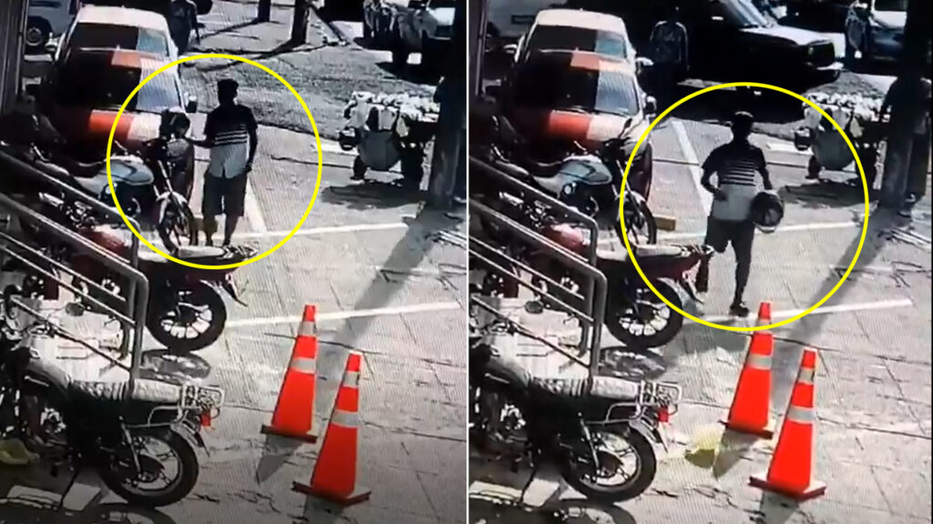 Denuncian a sujeto que se dedica a hurtar cascos de motociclistas en San Salvador